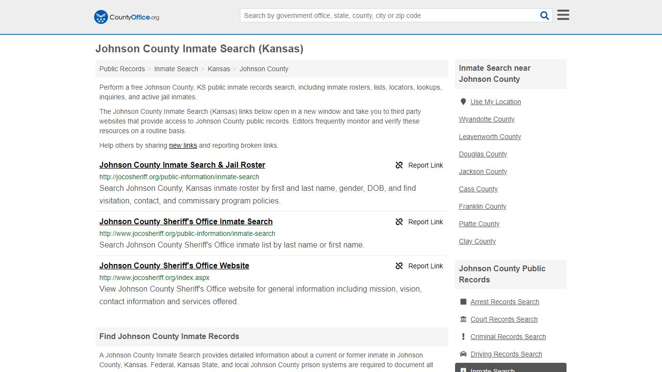 Inmate Search - Johnson County, KS (Inmate Rosters & Locators)